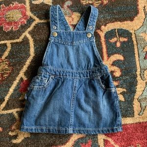 Old Navy Jean Overall Skirt Romper 6-12 months